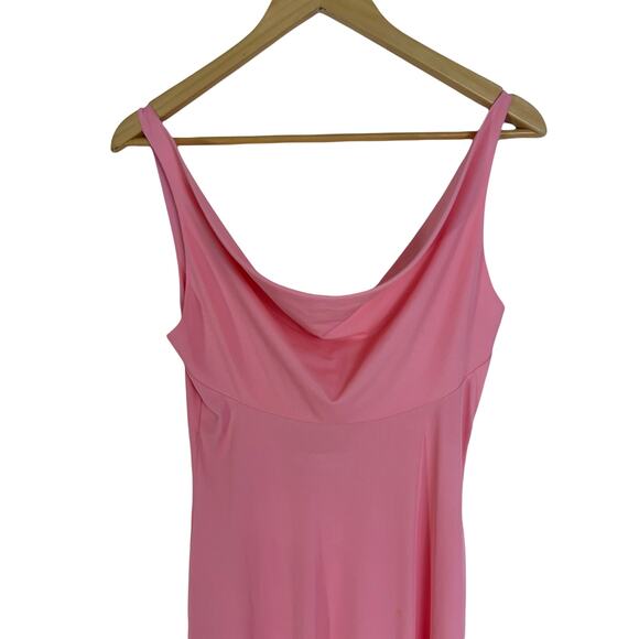 Vintage 70s John Kloss Cira Pink Babydoll Cowl Slip Dress Coquette Romantic - Picture 8 of 15